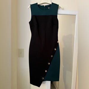 Tommy Hilfiger black and green dress.